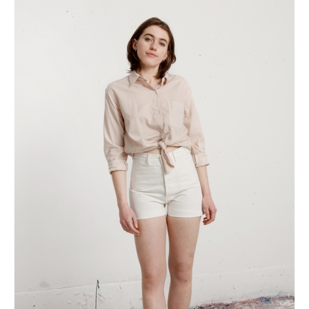 Jesse Kamm Cut Off Shorts in Salt White - Picture 2 of 6